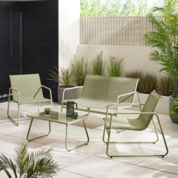 Naxos Green 4 Seat Garden Sofa & Chairs Set - thumbnail 1