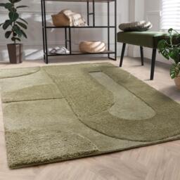 Rift Green Carved Arches Rug