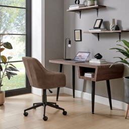 Booker Brown Faux Leather Swivel Office Chair - thumbnail 3
