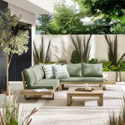 Brisa Wood & Green 5/6 Seat Garden Sofa Set - thumbnail 2