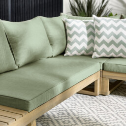 Brisa Wood & Green 6 Seat Garden Sofa Set - thumbnail 4
