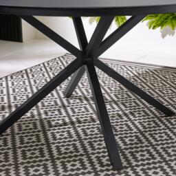 Furniturebox Nanterre & Glass 4-6 Seat Round Garden Dining Table, Metal in Black - Size: 120x72x120 cm - thumbnail 3