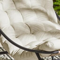 Furniturebox Hydra Black & Cream Garden Rocking Chair, Metal in Black/Cream - Size: 78x74x105 cm - thumbnail 6