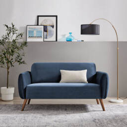 Teddy Blue Velvet 2 Seater Sofa
