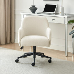 Vivienne Cream Boucle Swivel Office Chair - thumbnail 2