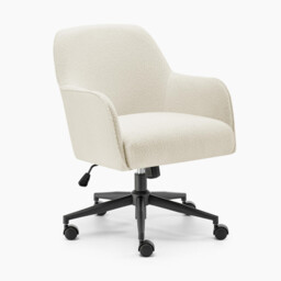Vivienne Cream Boucle Swivel Office Chair - thumbnail 3