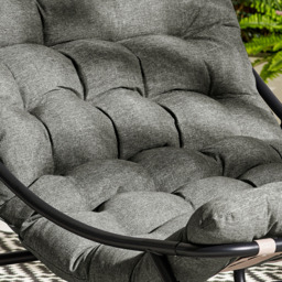 Hydra Black Metal & Grey Garden Rocking Chair - thumbnail 4