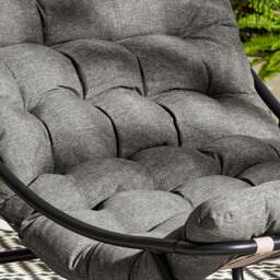 Furniturebox Hydra Black & Grey Garden Rocking Chair, Metal in Black/Grey - Size: 78x74x105 cm - thumbnail 4