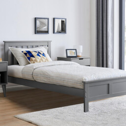 Azure Grey Solid Pine Single Bed Frame + Windsor Mattress - thumbnail 1