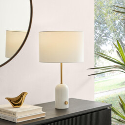 Joceline White Marble Tall Dimmable Table Lamp - thumbnail 1