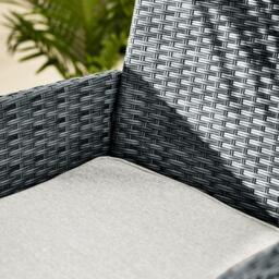 Furniturebox Barbados 4 Seat Garden Dining Set, Rattan in Grey - Size: 100x74x100 cm - thumbnail 6