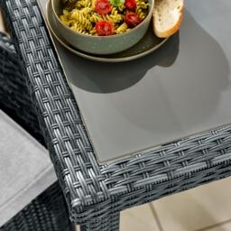 Furniturebox Barbados 4 Seat Garden Dining Set, Rattan in Grey - Size: 100x74x100 cm - thumbnail 4