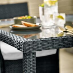 Furniturebox Barbados 4 Seat Garden Dining Set, Rattan in Grey - Size: 100x74x100 cm - thumbnail 3