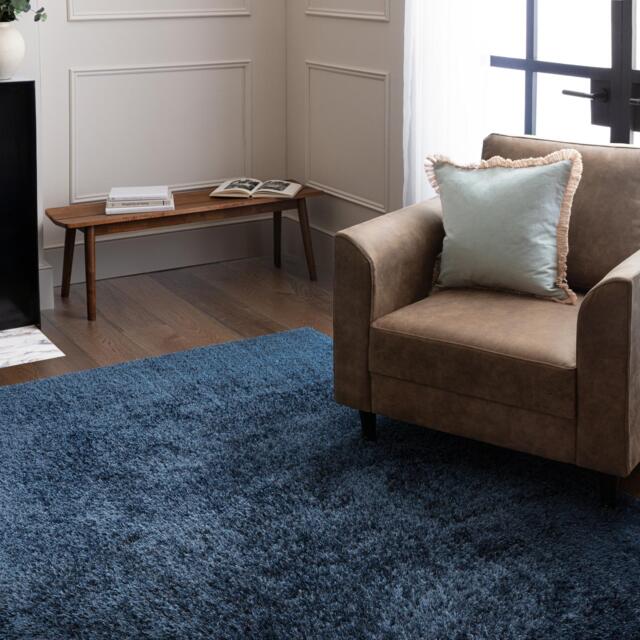 Selby Navy Blue Shaggy Rug - image 1