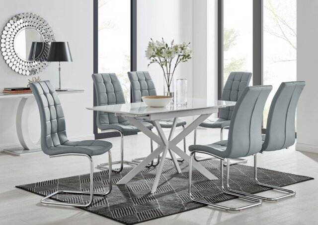 Lira 120 Extending Dining Table and 6 Murano Chairs