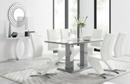 Imperia 6 Grey Dining Table and 6 Willow Chairs