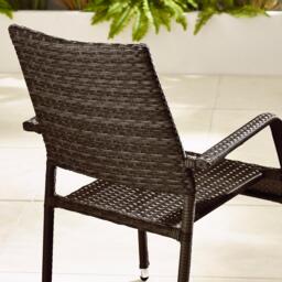 Furniturebox Antigua 4 Seat Round Table Garden Dining Set, Rattan in Brown - Size: 100x75x100 cm - thumbnail 4