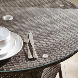 Antigua Brown Rattan 4 Seat Round Table Garden Dining Set - thumbnail 3