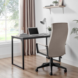 Centro Cappuccino Beige Velvet Swivel Office Chair - thumbnail 3
