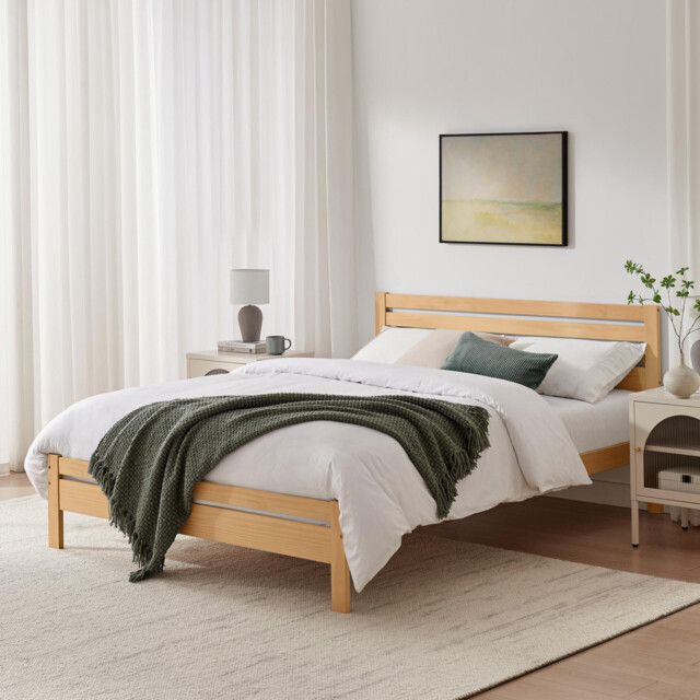 Declan Oak Solid Pine King Bed Frame - image 1