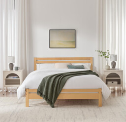 Declan Oak Solid Pine King Bed Frame - thumbnail 2
