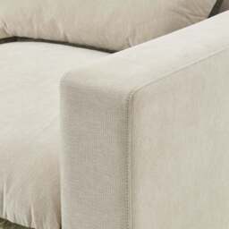 Furniturebox Echo & Green Linen-Look Trim Fabric 5 Seater L-Shaped Modular Corner Sofa in Cream - Size: 280x83x362 cm - thumbnail 4
