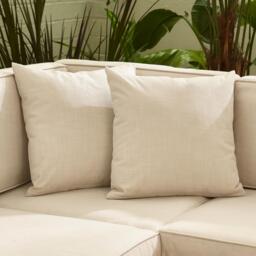 Furniturebox Orlando Beige & Cream 8 Seat Modular Garden Sofa, Rattan in Beige/Cream - Size: 72x75x72 cm - thumbnail 6
