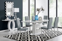 Arezzo Large Extending Dining Table and 6 Milan Chairs