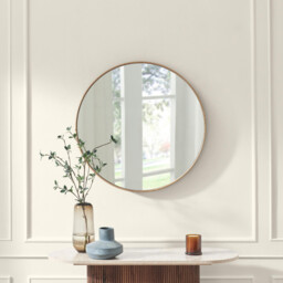 Inga Oak Wood Medium Round 80cm Wall Mirror - thumbnail 2