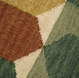 Liv Green, Red & Yellow Kilim Patterned Rug - thumbnail 4