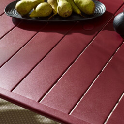 Leros Berry Red Metal 6 Seat Garden Dining Set - thumbnail 4