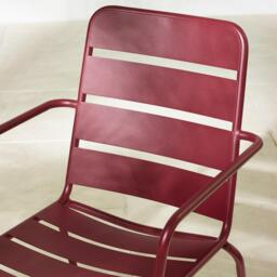 Furniturebox Leros Red 6 Seat Garden Dining Set, Metal in Berry - Size: 90x73x160 cm - thumbnail 7