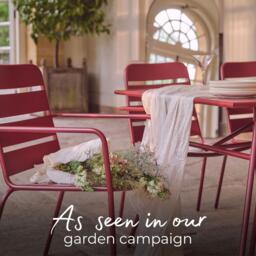 Furniturebox Leros Red 6 Seat Garden Dining Set, Metal in Berry - Size: 90x73x160 cm - thumbnail 2