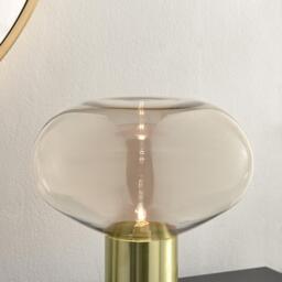 Furniturebox Sarah Glass and Table Lamp, Metal in Brass - Size: 23x25x23 cm - thumbnail 4