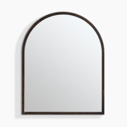 Valerie Walnut Wood Medium 100x80cm Overmantle Arch Mirror - thumbnail 3