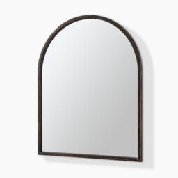 Valerie Walnut Wood Medium 100x80cm Overmantle Arch Mirror - thumbnail 4