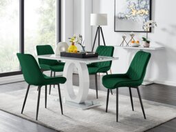 Giovani 4 Grey Dining Table & 4 Pesaro Black Leg Chairs - thumbnail 1