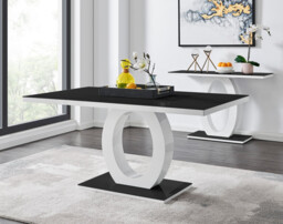 Giovani 6 Black Dining Table & 6 Belgravia Black Leg Chairs - thumbnail 3