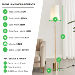 Astrid White and Rattan Floor Lamp - thumbnail 4