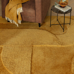 Rift Mustard Yellow Carved Arches Rug - thumbnail 2