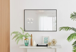 Emma Black Rectangle Wall Mirror 100x66cm - thumbnail 4