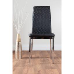Furniturebox Arezzo Large Extending Dining Table and 8 Milan Chairs, Faux Leather in Black - Size: 39x96x49 cm - thumbnail 9
