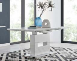 Furniturebox Arezzo Large Extending Dining Table and 8 Milan Chairs, Faux Leather in Black - Size: 39x96x49 cm - thumbnail 3