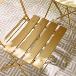 Cabo Mustard Yellow Metal 2 Seat Garden Bistro Set - thumbnail 4