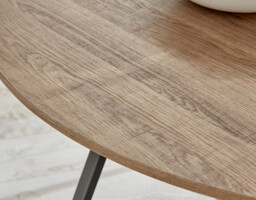 Santorini Round Brown Wood 6 Seater Dining Table - thumbnail 4