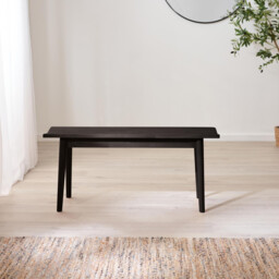 Lynton Black Solid Wood Small Dining Bench - thumbnail 3