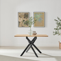 Leonardo Oak Effect Dining Table & 4 Beaumont Green Fabric Chairs - thumbnail 3