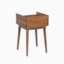 Vinson 1 Drawer Rectangle Walnut Wood Bedside Table - thumbnail 4