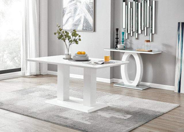Imperia Rectangular White High Gloss 6 Seater Dining Table - image 1