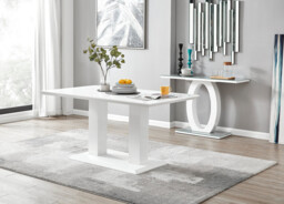 Imperia Rectangular White High Gloss 6 Seater Dining Table